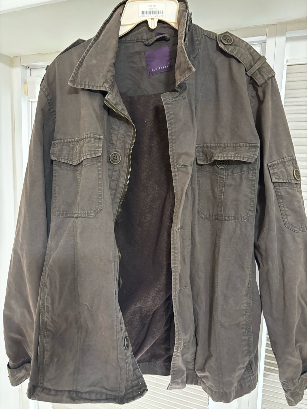 Ted Baker Men's Army Green Military-Style Field Jacket size 4